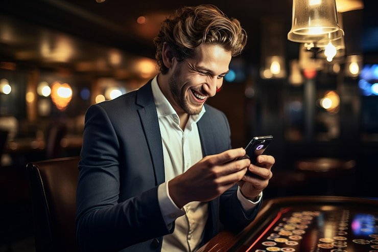 Ilustrasi pengguna menikmati layanan hiburan sport dan casino qq1821 secara mobile